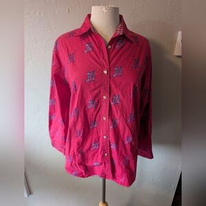 Women's Wrangler Blues Button Down Western Shirt‎ Sz L